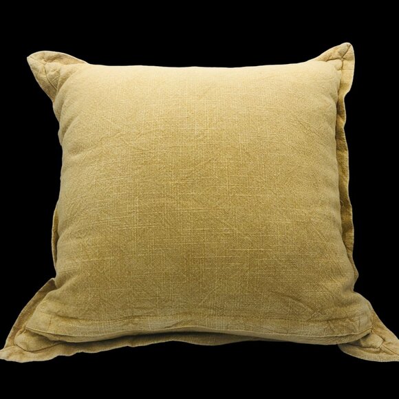 Vtg Shabby Chic Embroidered Textured Pumpkin Decorative Pillow Beige Cotton 19" - Picture 7 of 11